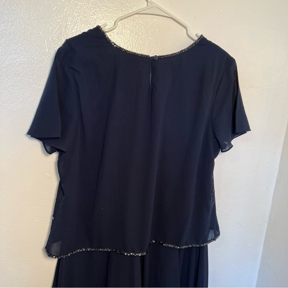 Vintage Anthony Richards Beaded Dance Dress Navy Blue - Picture 6 of 10